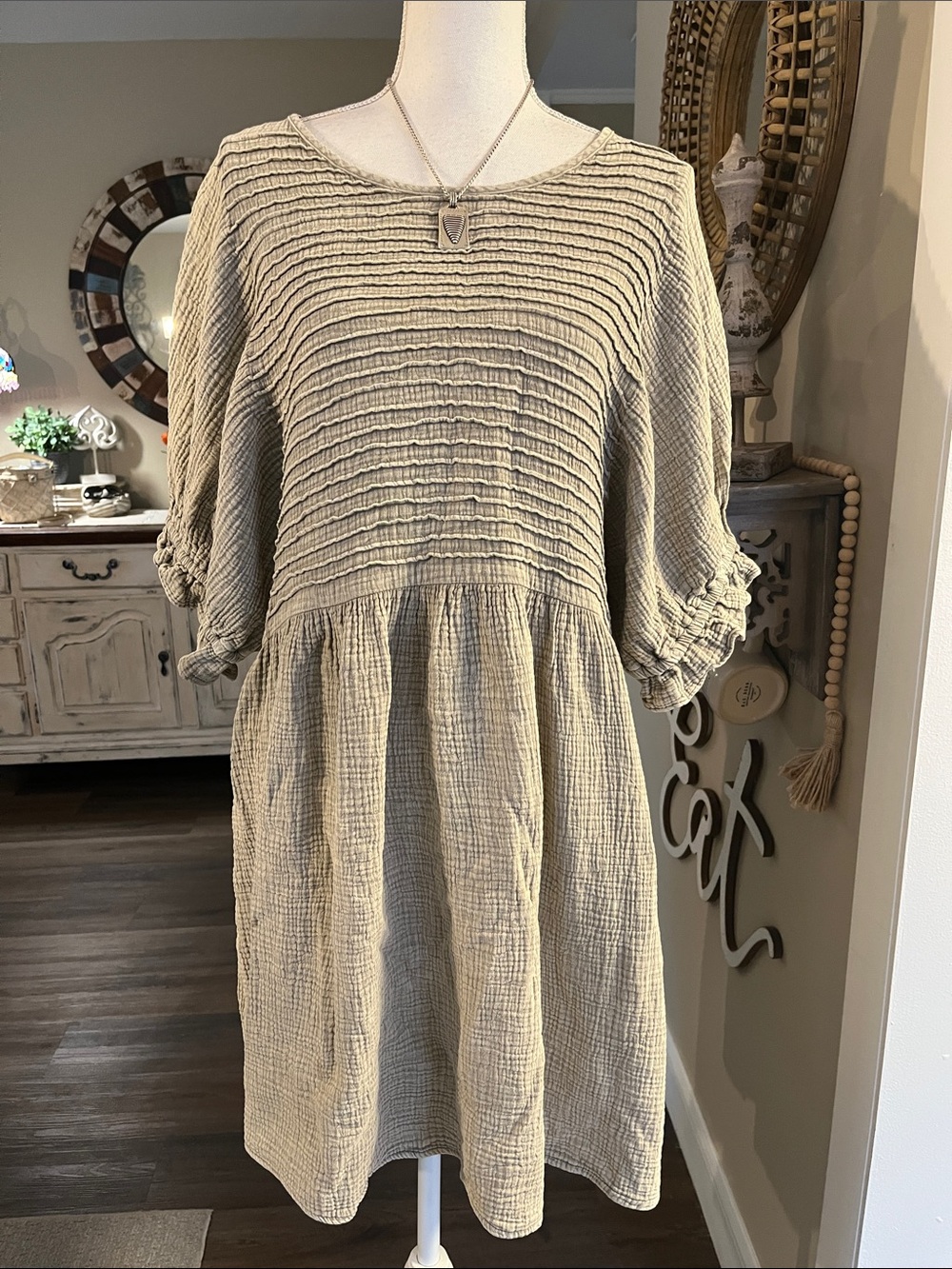 Three Bird Nest Smocked Midi Dress